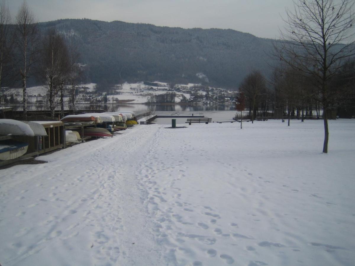 Kaernten Ossiacher See Apartment Zwei Zimmer Ferienwohnung Direkter Seezugang Strand Beheizte Schwimmhalle Bodensdorf Dış mekan fotoğraf