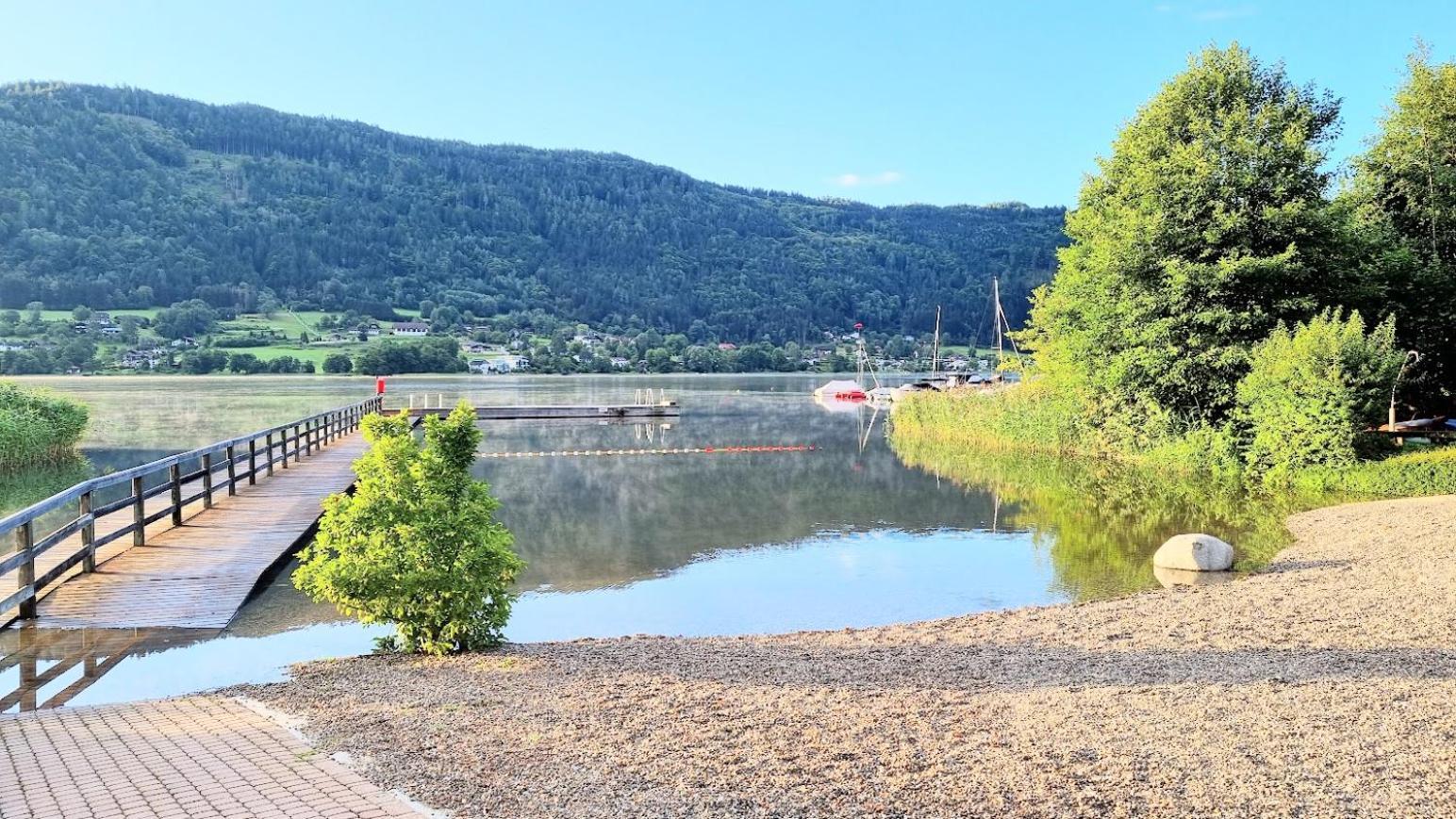 Kaernten Ossiacher See Apartment Zwei Zimmer Ferienwohnung Direkter Seezugang Strand Beheizte Schwimmhalle Bodensdorf Dış mekan fotoğraf